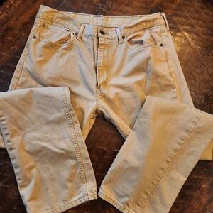 Vintage Levi's 505 Jeans Men 38X34  Beige Regular Fit Straight Leg Stretch
